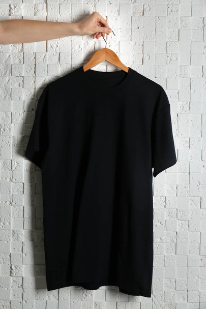 Blank black t-shirt  - Fotoğraf, Görsel