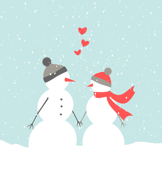 Snowmen in Love - Vektor, obrázek