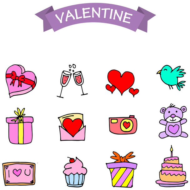 Object valentine days collection stock - Vector, afbeelding