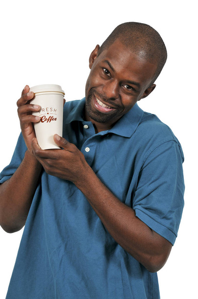 Hombre negro bebiendo café
 - Foto, Imagen