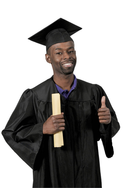Hombre afroamericano graduado
 - Foto, Imagen