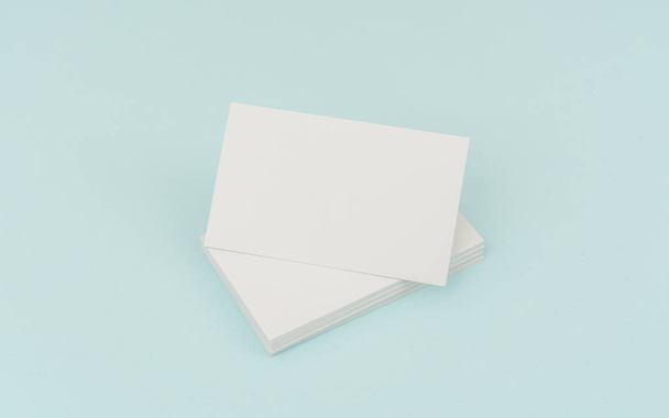 Blank business card on blue background . - Foto, immagini