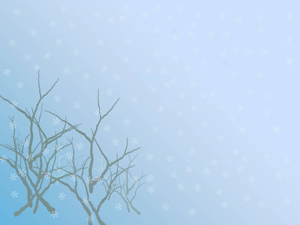 Hermoso invierno copos de nieve fondo azul
 - Foto, Imagen