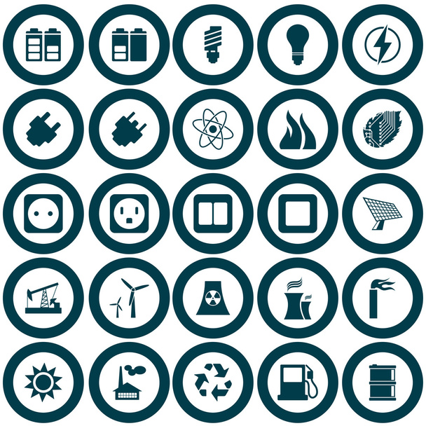 Power and energy icon set - Vector, Image