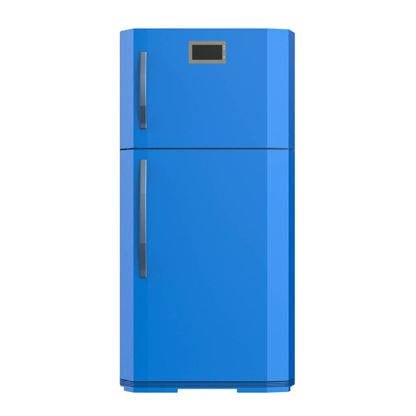 frigorífico azul isolado em branco
 - Foto, Imagem