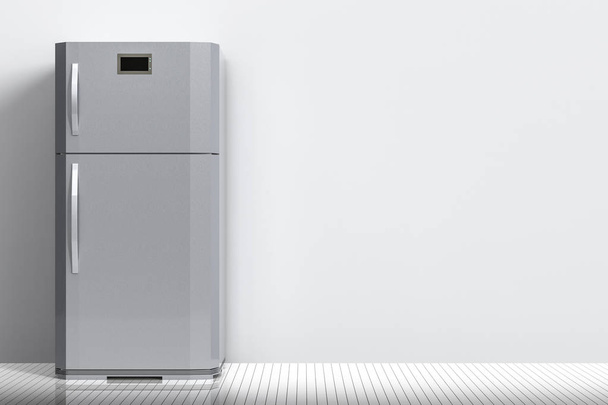 сірий холодильник з порожнім простором
 - Фото, зображення