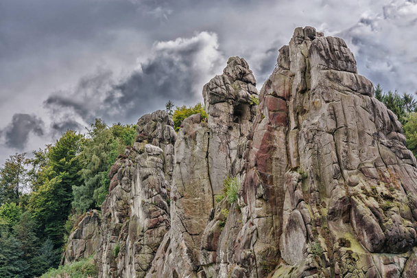 The Externsteine, striking sandstone rock formation in the Teuto - Photo, Image
