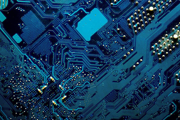 Circuitos digitais azuis fundo abstrato
 - Foto, Imagem