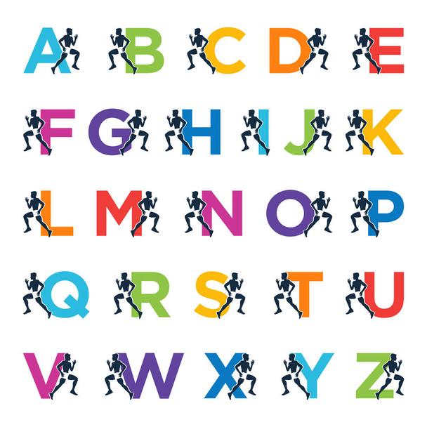 Running alphabet letters.  - Vektor, Bild