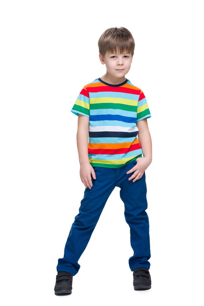 Handsome little boy on the white background - Photo, Image