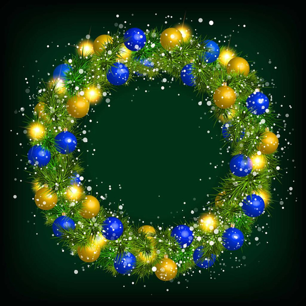 Christmas wreath vector - Vetor, Imagem