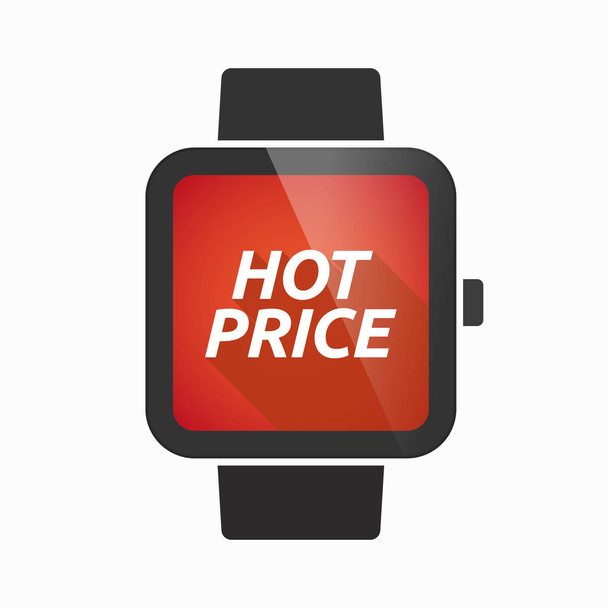 isolierte intelligente Uhr mit dem Text heißer Preis - Vektor, Bild