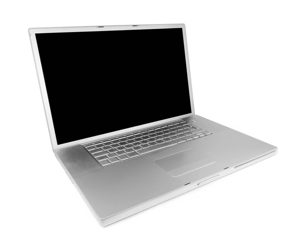ezüst laptop, elszigetelt fehér - Fotó, kép