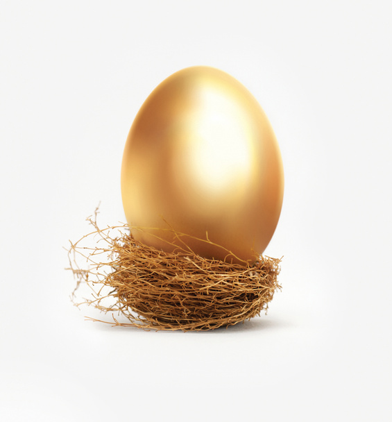Goldenes Ei im Nest - Foto, Bild