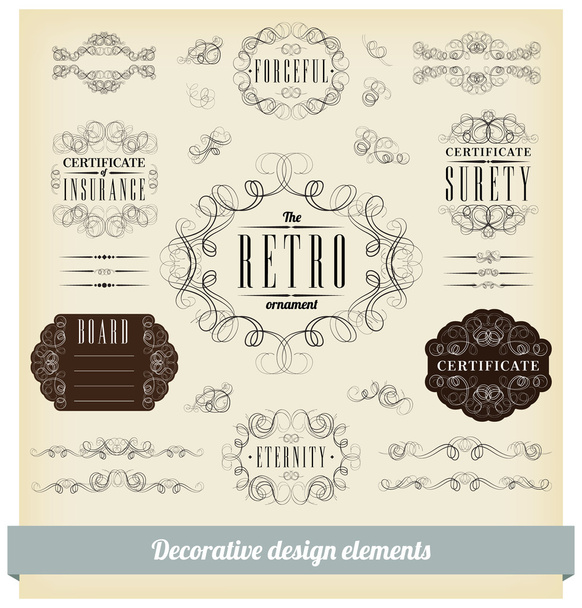 Vector set of calligraphic design elements - Vektor, kép