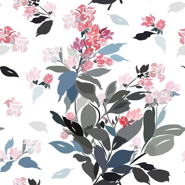 pattern with flowering bush cannes - Vetor, Imagem