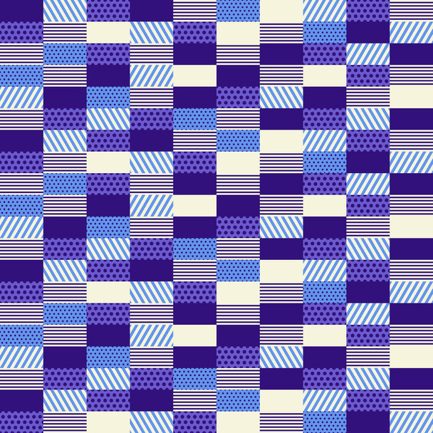 naadloze patroon van rechthoeken met textuur, vector achtergrond in blauwe tinten - Vector, afbeelding
