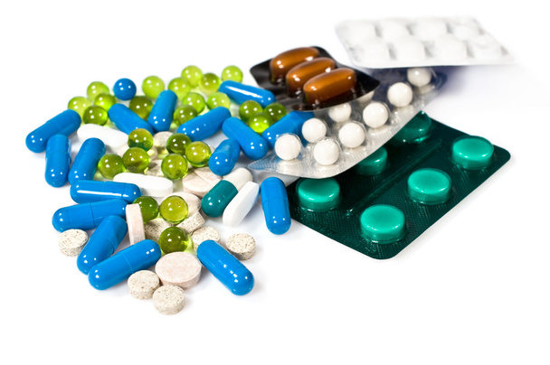 Lot of colorful pills - Foto, Imagen