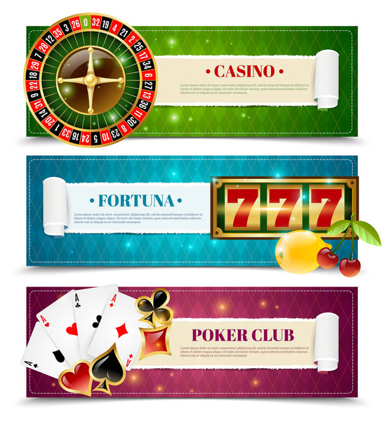 Casino 3 Set de Banners Horizontales
 - Vector, Imagen