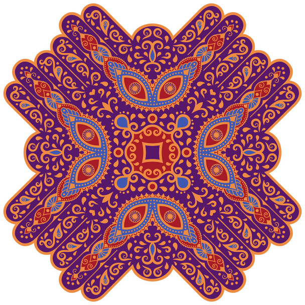 Vector color mandala. Mehndi style. - Vecteur, image