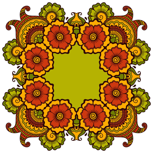 Vector color mandala. Mehndi style. - Vector, Imagen