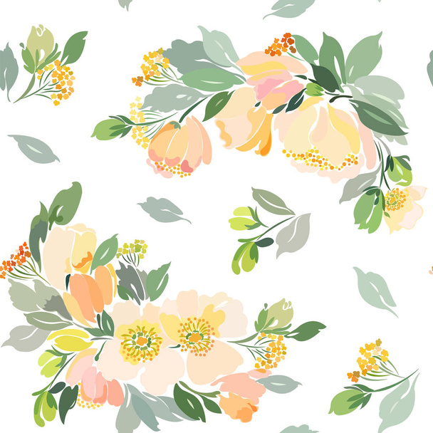 Pattern with floral print. - Vector, afbeelding