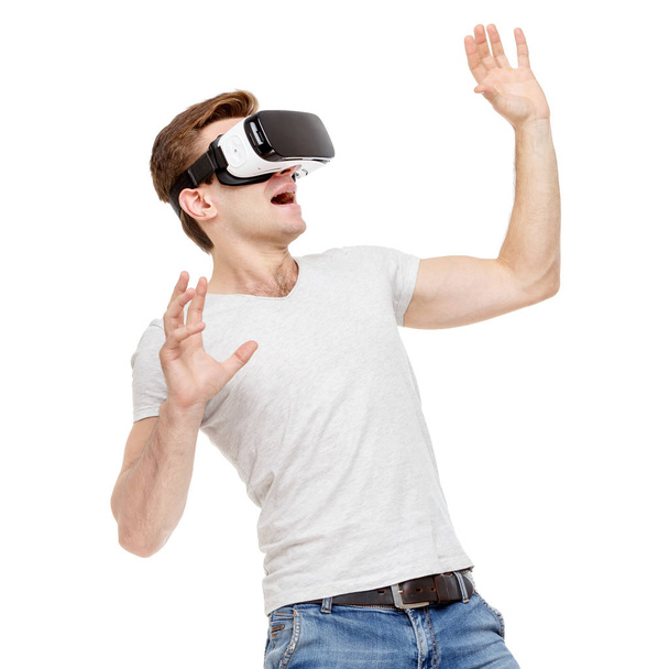 Man with virtual reality goggles - Foto, imagen