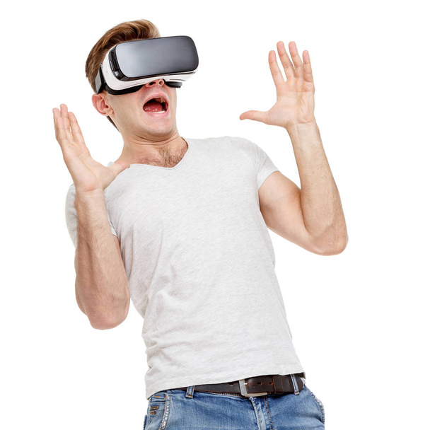 Man with virtual reality goggles - Foto, Imagem