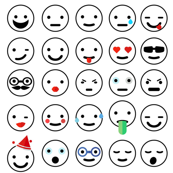 raccolta di emoticon, isolato su sfondo bianco
 - Vettoriali, immagini