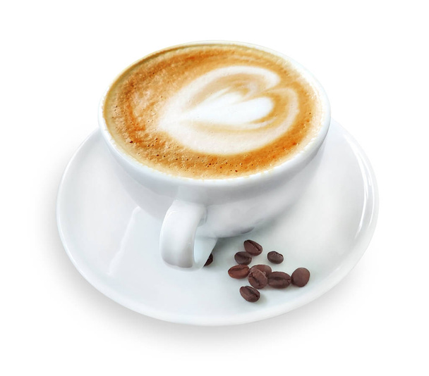 Witte kopje koffie, geïsoleerd - Foto, afbeelding