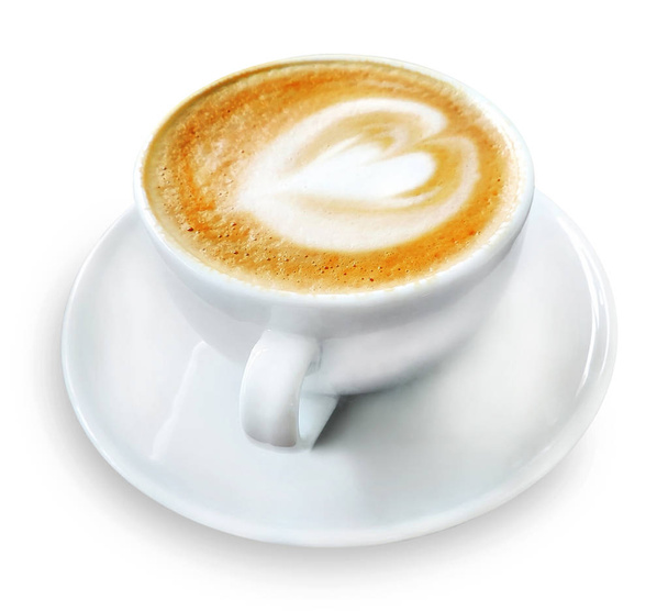 Λευκό φλιτζάνι καφέ, απομονωμένες - Φωτογραφία, εικόνα