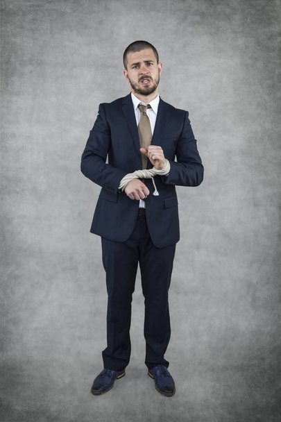 businessman with bound hands - Foto, Imagem