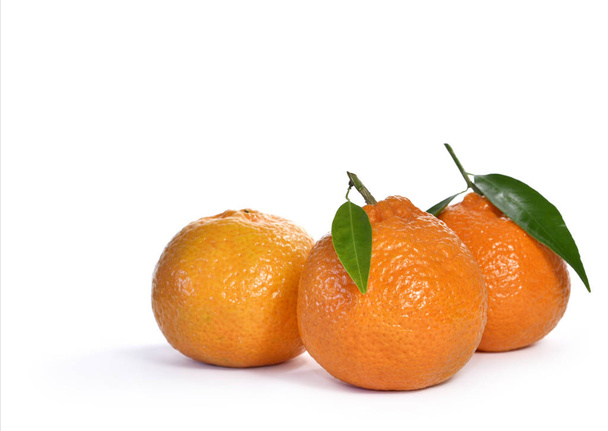 Fresh oranges with leaves - Fotó, kép