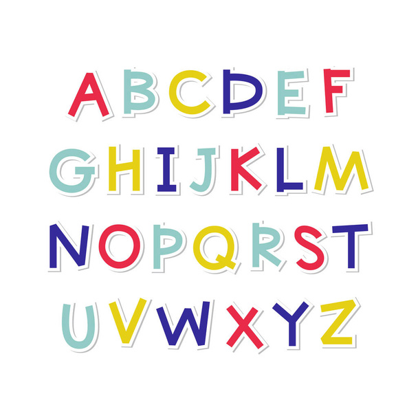 Cartoon English alphabet. - Vector, Image