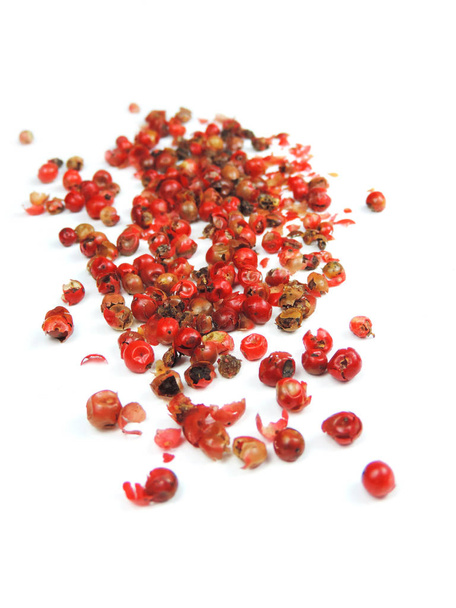 Red pepper, peppercorns isolated - Photo, Image