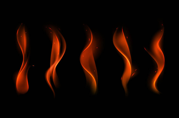 Készlet-ból különböző Red Scarlet tűz láng háttér - Vektor, kép