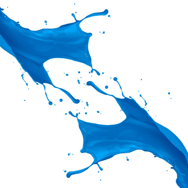 Kék színű festék vízcseppek - Fotó, kép
