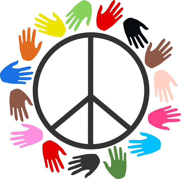 Paz amor diversidad unida
 - Vector, Imagen