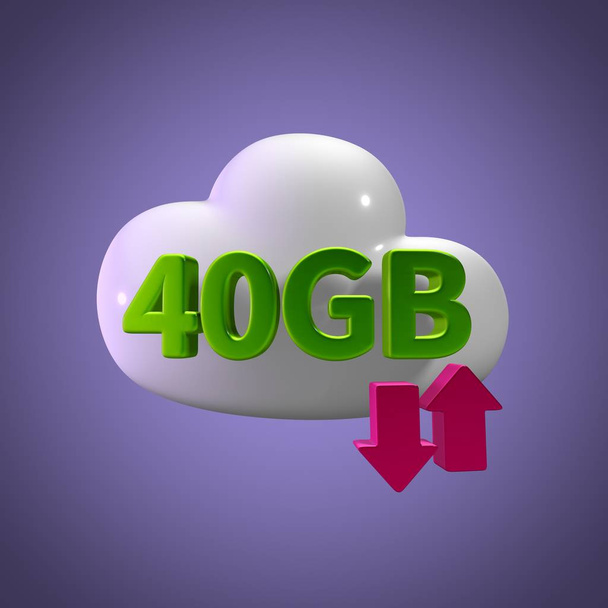 Тривимірне завантаження хмари для завантаження 40 Гб
 - Фото, зображення
