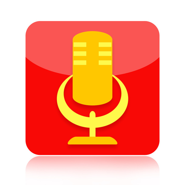 Zlatý mikrofon ikona - Fotografie, Obrázek