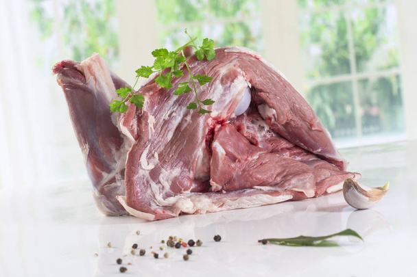 Shoulder of lamb isolated on a white studio background. - Foto, imagen