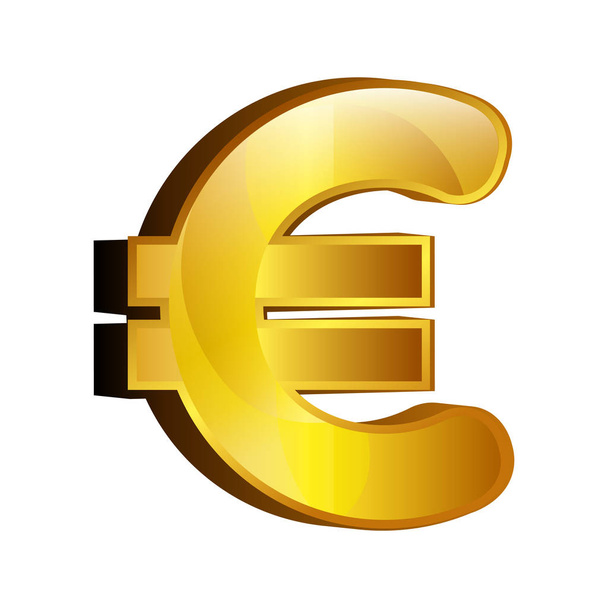 Euro Geld Gold Ikone - Vektor, Bild