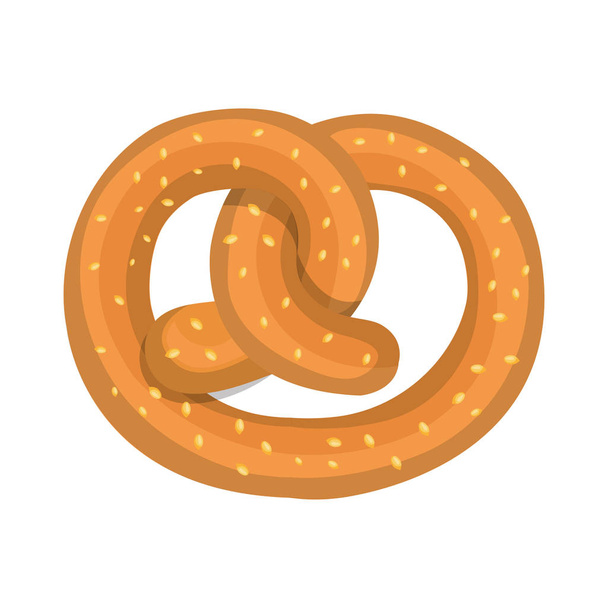 delicioso icono aislado pretzel
 - Vector, Imagen