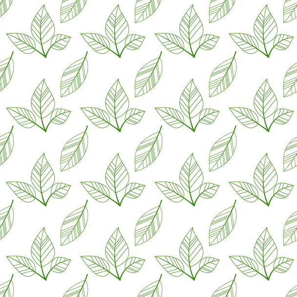 grüne nahtlose Blätter - Vektor, Bild