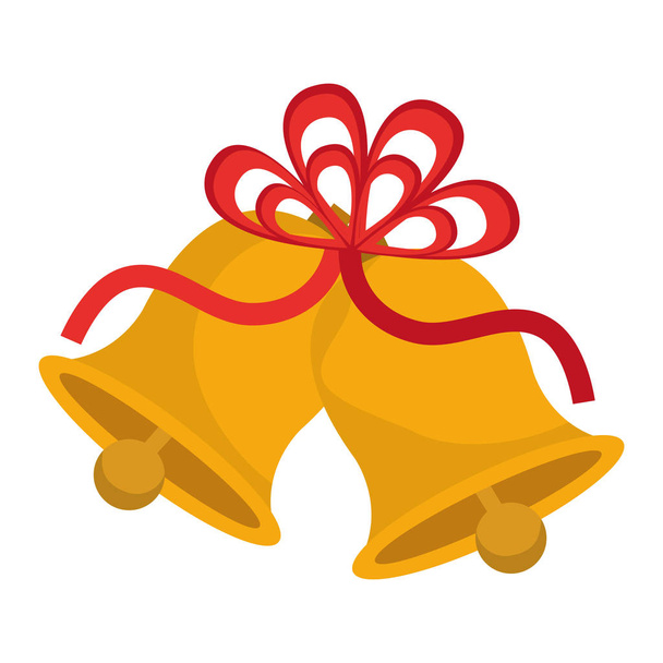 harangok karácsonyi dekoráció ikon - Vektor, kép