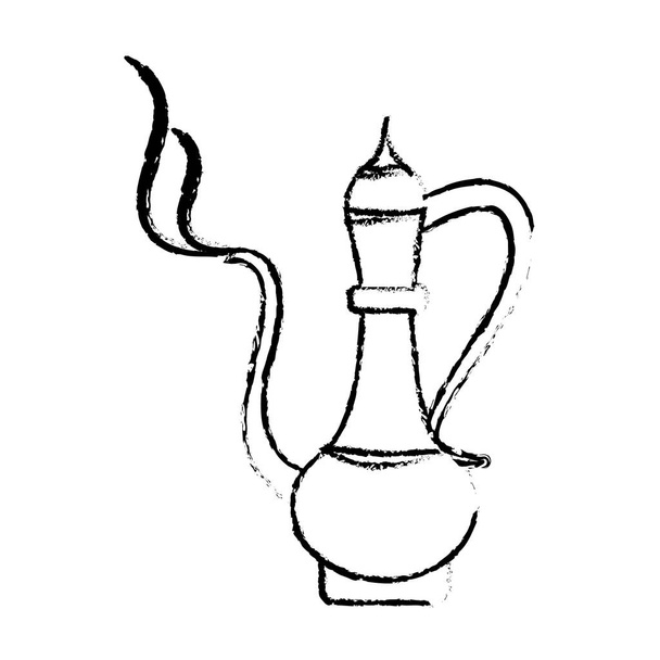 antique oriental carved jug - Vector, Image