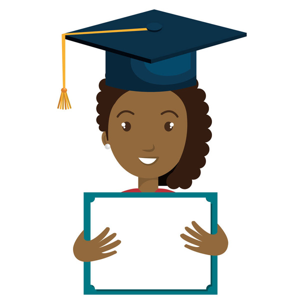 studentka postgraduální avatar s diplomem ikonu - Vektor, obrázek