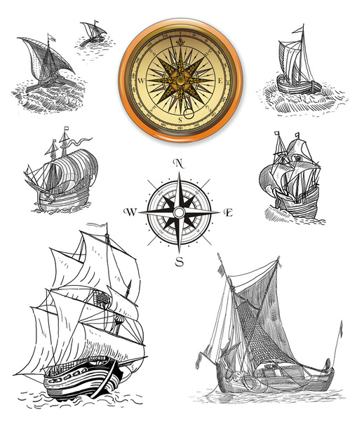 Old pirate map icons - Photo, Image