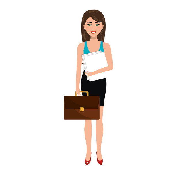 businesswoman character avatar isolated - Vector, Image