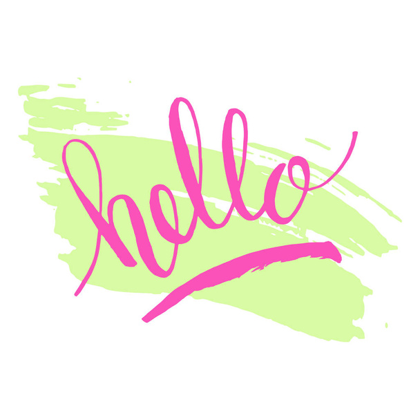 Color hand lettering hello - Vector, afbeelding